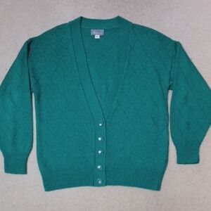 Alison J. green partial button up cardigan sweater